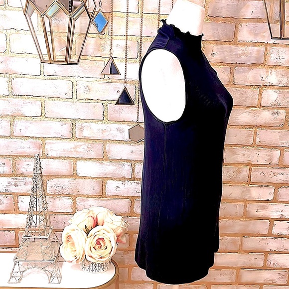 Ann Taylor Loft Navy Ribbed Mock Neck Tank Top, Women’s Size Small. - Picture 4 of 7